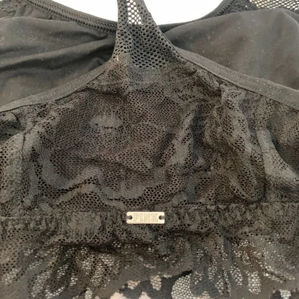 Victoria's Secret Black Lace & Mesh Racerback Bralette
